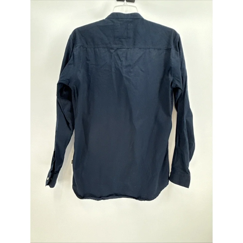 Diesel Successful Living 1979 ‎ Navy Band Collar Pearl Snap Shirt XL